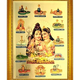ADA Handicraft Gold-Toned Shree Dwadash Jyotirlinga Wooden Wall Photo Frame-image-82