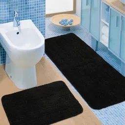 Saral Home 2Pcs Black Anti Skid Bath Mats-image-27