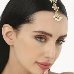 fabula Kundan Studded Maang Tikka Head Jewellery-14