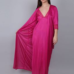 XPIOX Maxi Satin Nightdress With Robe-image-10