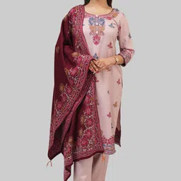 Tones-N-Shades Floral Woven Design Velvet Unstitched Dress Material-image-19