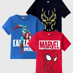 Marvel by Miss and Chief Boys 3 Avengers Printed Applique T-shirt-image-37