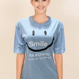 SALUJA FABRICS Women Typography Printed Applique T-shirt-image-27
