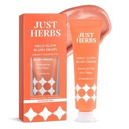 Just Herbs Halo Glow Blush Drops with Mango Butter & Rice Starch 10ml - Papaya Pop 02-56