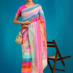 GAVUBAA Multi Pure Georgette Sarees-picture-12
