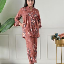 BAESD Girls Printed Mandarin Collar Pure Cotton Top With Trousers-image-8