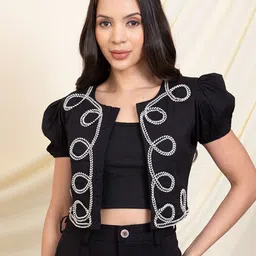 DEEBACO Women Crop Shrug-21