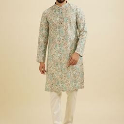 Manyavar Men Floral Printed Kurta-35