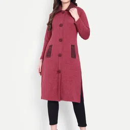 HAUTEMODA Women Shirt Collar Straight Sweaters-53