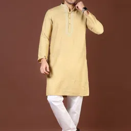 V-Mart Floral Yoke Design Mandarin Collar Zari Straight Kurta With Pyjama-image-12