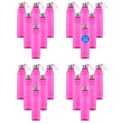 Kuber Industries Pink & Silver-Toned 24 Pieces Square Dori Water Bottles-1 L Each-image-74
