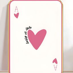 SAF White & Pink Lucky in Love Ace of Hearts MDF Wall Art-image-85