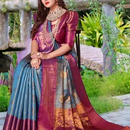 jayant creation Blue Art Silk Barasi Sarees-picture-17