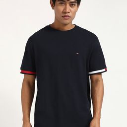 Tommy Hilfiger Men Solid Round Neck Cotton T-shirt-image-17