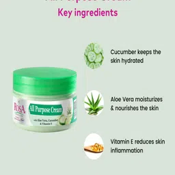 ROSA All Purpose Cream with Aloevera, Cucumber & Vitamin E - 500 ml image 3