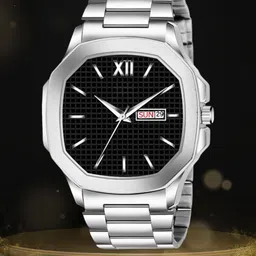 SWADESI STUFF Professional Men Textured Bracelet Style Analogue Watch SDS 161 BLACK 2025-image-57