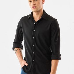 Snitch Men Slim Fit Solid Spread Collar Casual Shirt-picture-43