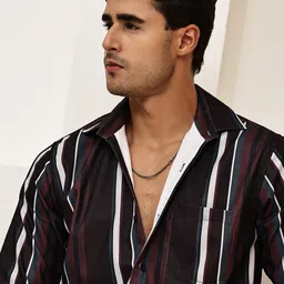 The Roadster Lifestyle Co. Classic Regular Fit Spread Collar Striped Opaque Shirt-picture-17