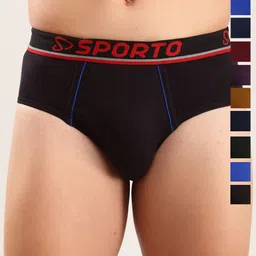 Sporto by Macho Pack Of 10 Cotton Mid-Rise Briefs-picture-34