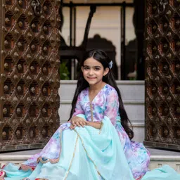 Cutiediva Girls Printed Regular Gotta Patti Kurta with Skirt & With Dupatta-picture-20
