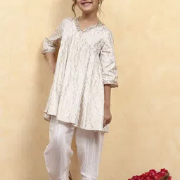 Biba Girls Ethnic Motifs Printed A-Line Kurta with Salwar-picture-14