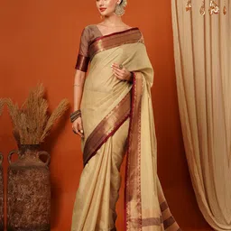 VILLAGIUS Zari Pure Silk Banarasi Saree-46