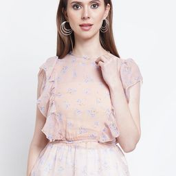 Moda Rapido Floral Print Flutter Sleeve Crop Top-image-28
