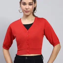 Monte Carlo Women Woollen Crop Cardigan-picture-12
