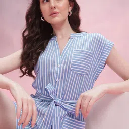 DressBerry Striped Belted Jumpsuit-20