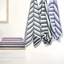 Athom Living Black & White 5 Striped Cotton 210 GSM Bath Towel-picture-17