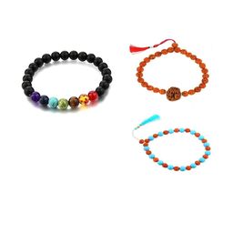 Divine souvenirs Unisex Set of 3 Artificial Beaded Link Bracelet-12