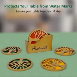 PRAKARTIK 13-Pcs Green & Red Printed Table Placemats&Coasters image 5