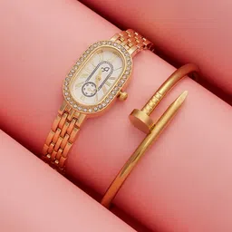 HAUTE SAUCE by Campus Sutra Women Set Of 2 Embellished Roman Watch & Bracelet SSM25_HSWB50-image-13