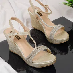 Flat n Heels Wedge Sandals with Tassels image 1