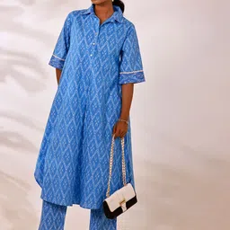 Maitri Jaipur Printed Pure Cotton Tunic & Trousers Co-Ords-image-5