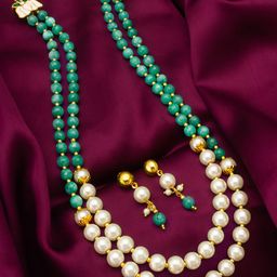 Anouk women Gold-Plated Stones Studded & Beaded Jewellery Set-image-30