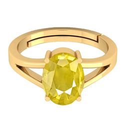 VISHVMA Gold-Plated 8.00 Ratti to 8.50 Ratti Sapphire Studded Finger Ring-picture-49