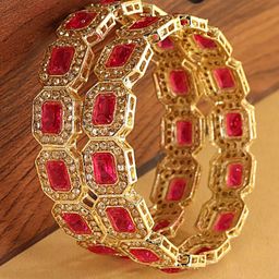 LAVAZZA Set Of 2 Crystal & Zircon-Studded Antique Bangles-25