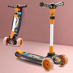 Aditi Toys Kids Printed Go Rider 3-Wheel LED Kick Scooter Vehicle-11