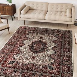 Carpet Decore Maroon Ethnic Motifs Printed Water Resistant Carpet-image-84