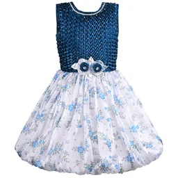 Wish Karo Girls Floral Printed Fit & Flare Knee Length Dress-24