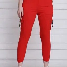 QIOA Women Relaxed High-Rise Wrinkle Free Joggers Trousers-image-45