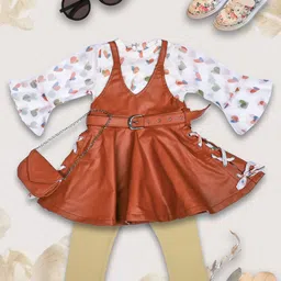 we11 Girls Printed Top With Leggings And Frock-image-67