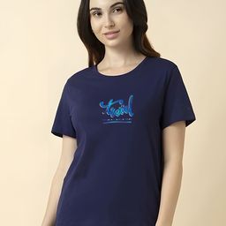 SZN Women Typography Printed Round Neck Cotton T-shirt-image-122