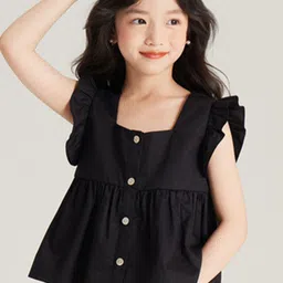 LULU & SKY Flutter Sleeve Cotton Top-9