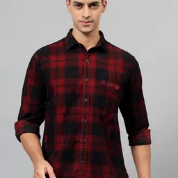 Cantabil Men Tartan Checks Opaque Checked Casual Shirt-image-36