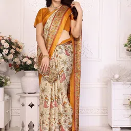 KALINI Kalamkari Art Silk Saree-image-18