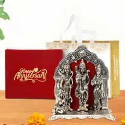 INTERNATIONAL GIFT Silver-Toned Ram Darbar Religious Idol Showpiece-image-50