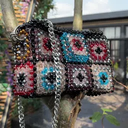 Chiaro Embellished Suede Structured Sling Bag-11