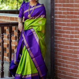 VILLE FASHION Woven Design Zari Kanjeevaram Saree-39